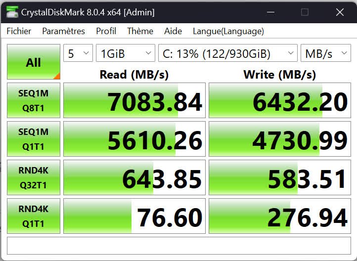CrystalDiskMark Alienware M18 R1