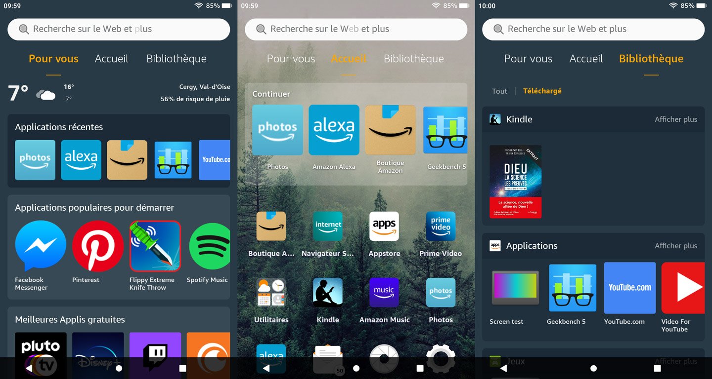 Amazon Fire HD 8 - Acceuil