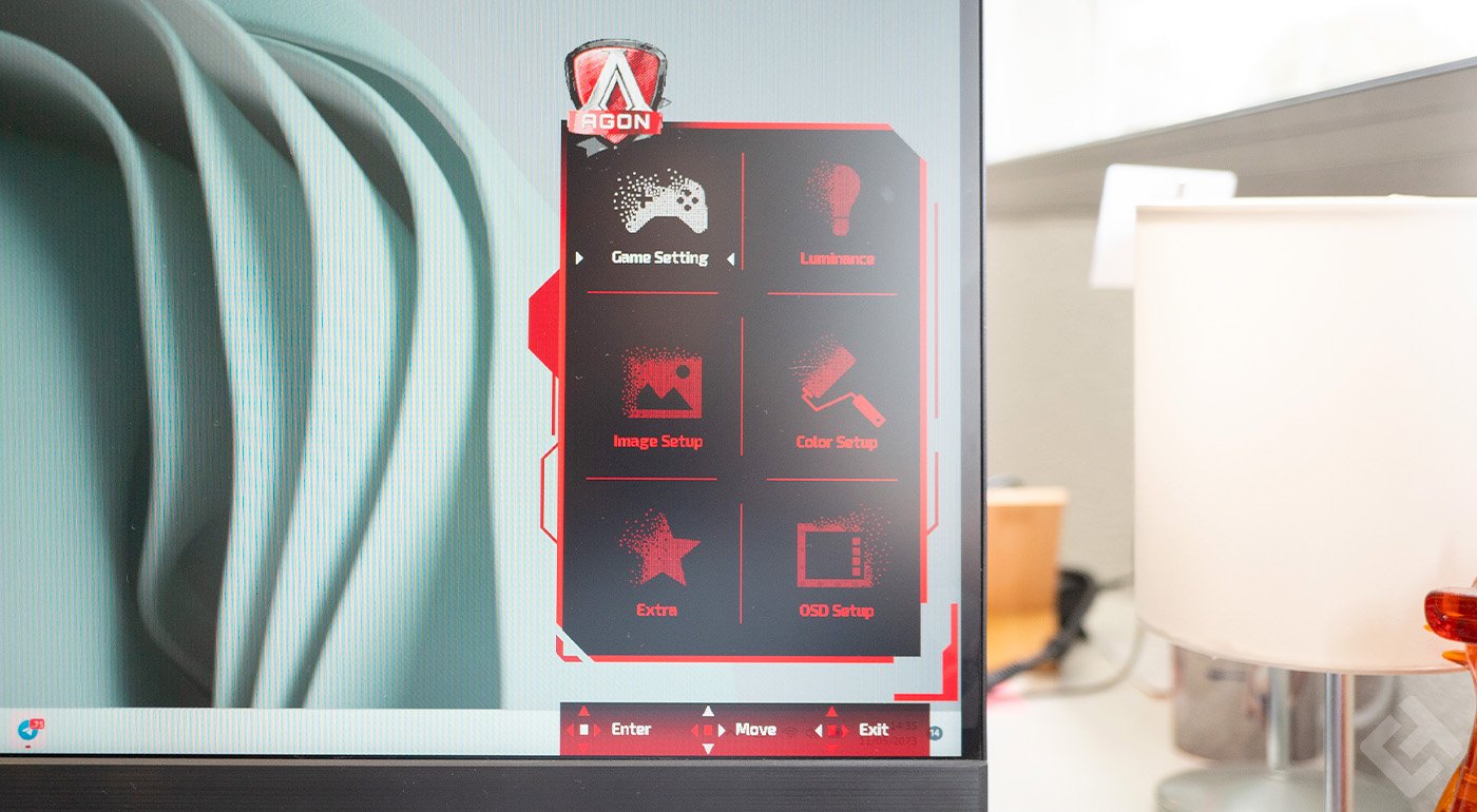 menu osd du aoc agon ag325qzn