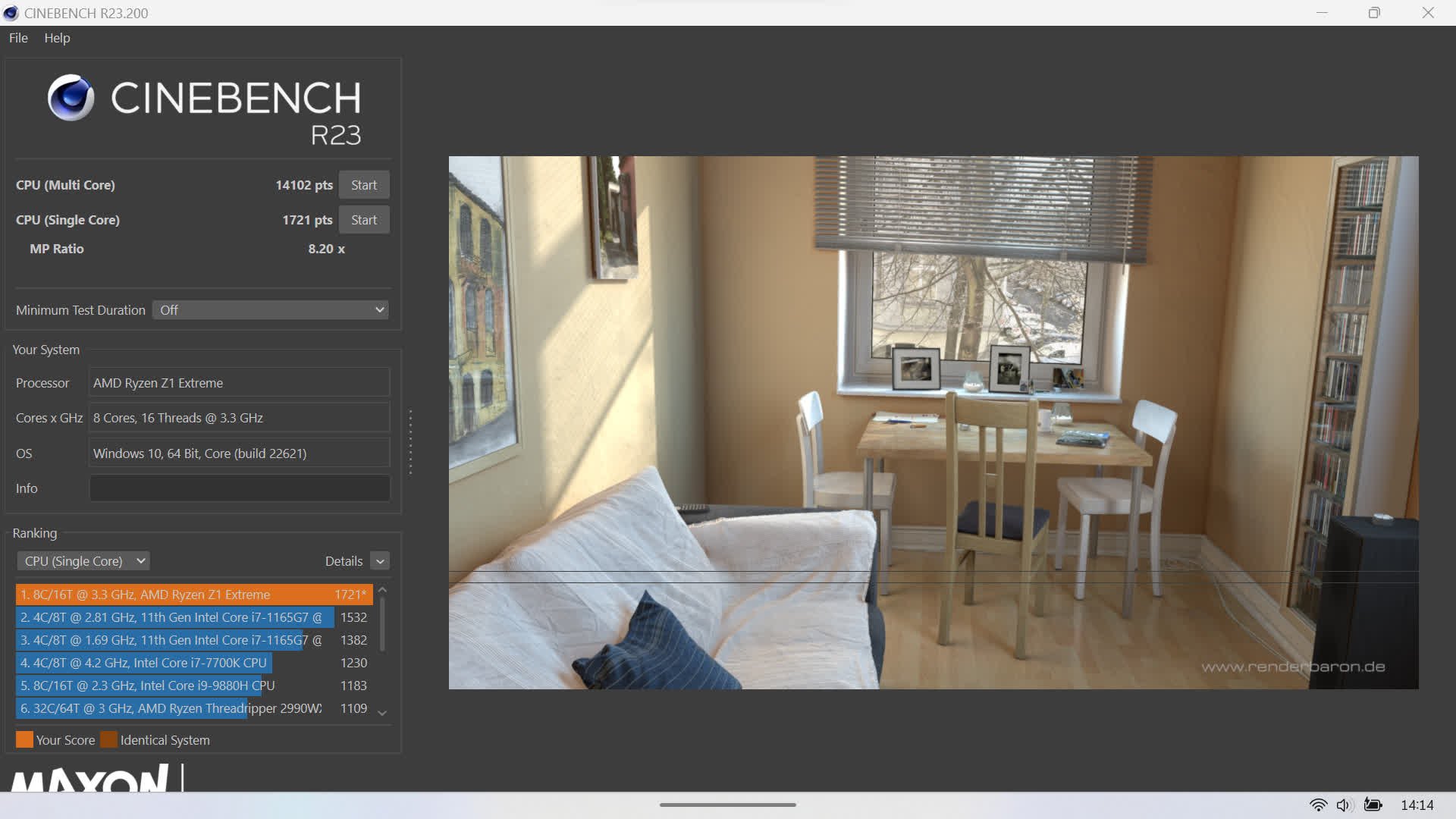 Cinebench R23 Asus ROG Ally