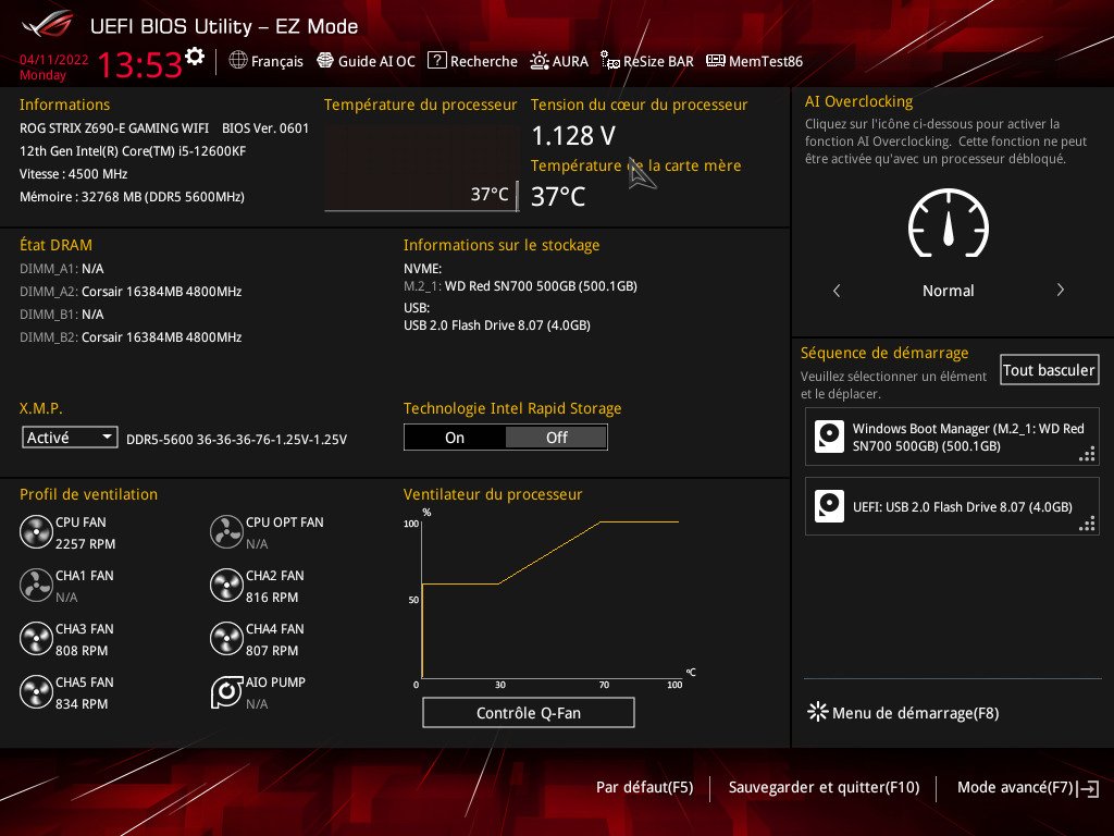 Test Asus ROG Strix B660-F Gaming WiFi : Le BIOS
