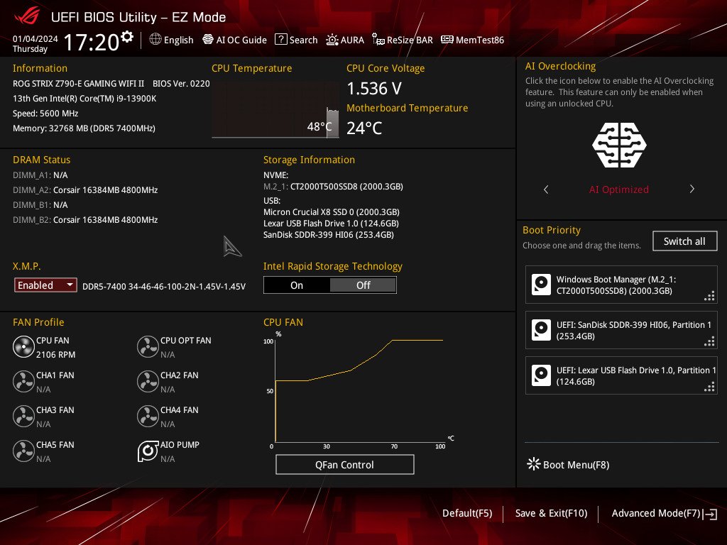 test asus rog strix z790 e gaming wifi ii bios 3
