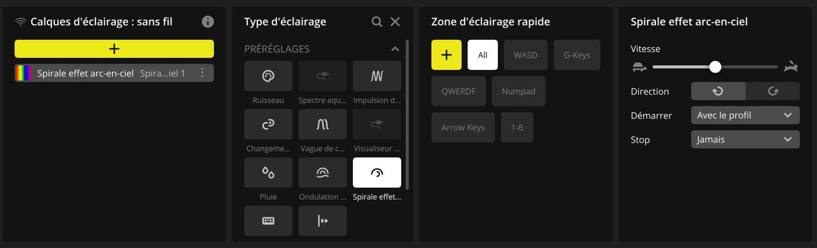 configuration du corsair K100 air