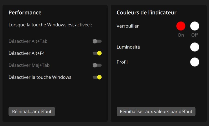 configuration du corsair K100 air