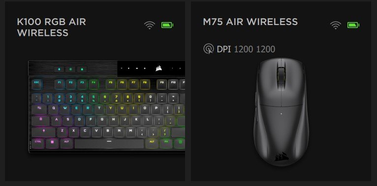 configuration du corsair K100 air