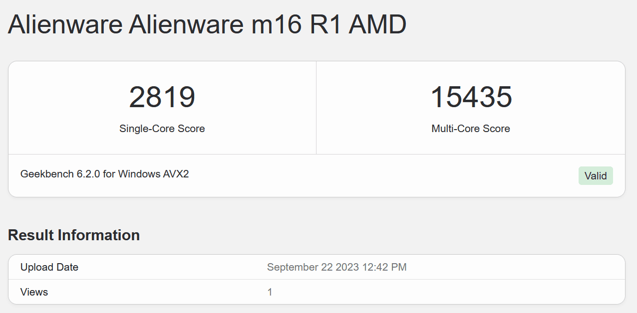 test dell alienware M16 r1 amd avis 4
