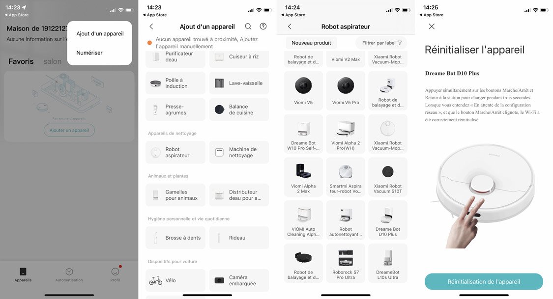 Configuration DreameBot D10 Plus