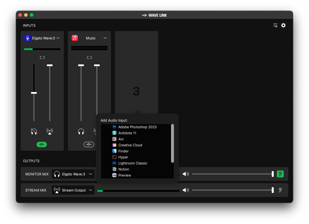 Logiciel Elgato Wave Link
