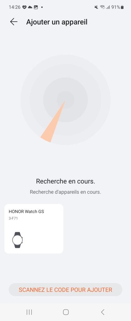 étape de configuration de la honor watch gs 3
