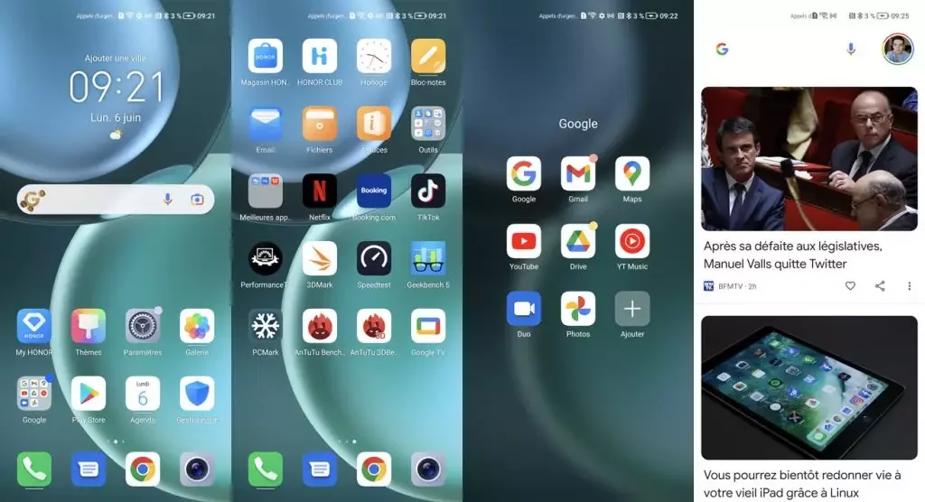 Interface du Honor Magic 5 Pro