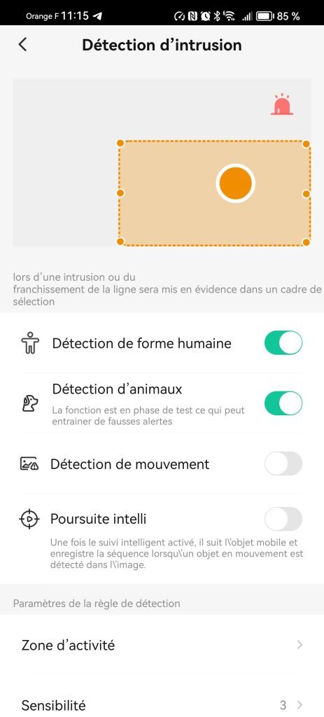 configuration de la imou rex 3D