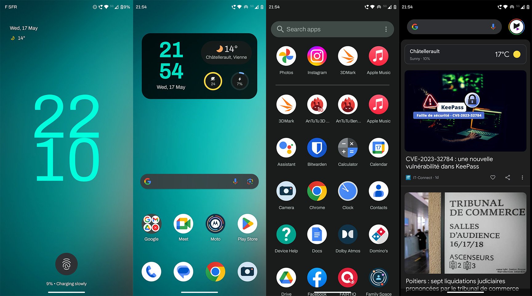 Interface du Motorola Edge 40 Pro
