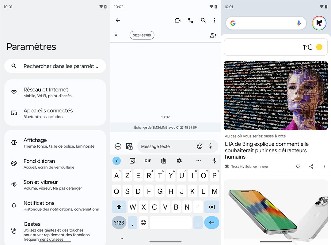 Interface du Motorola Moto G53
