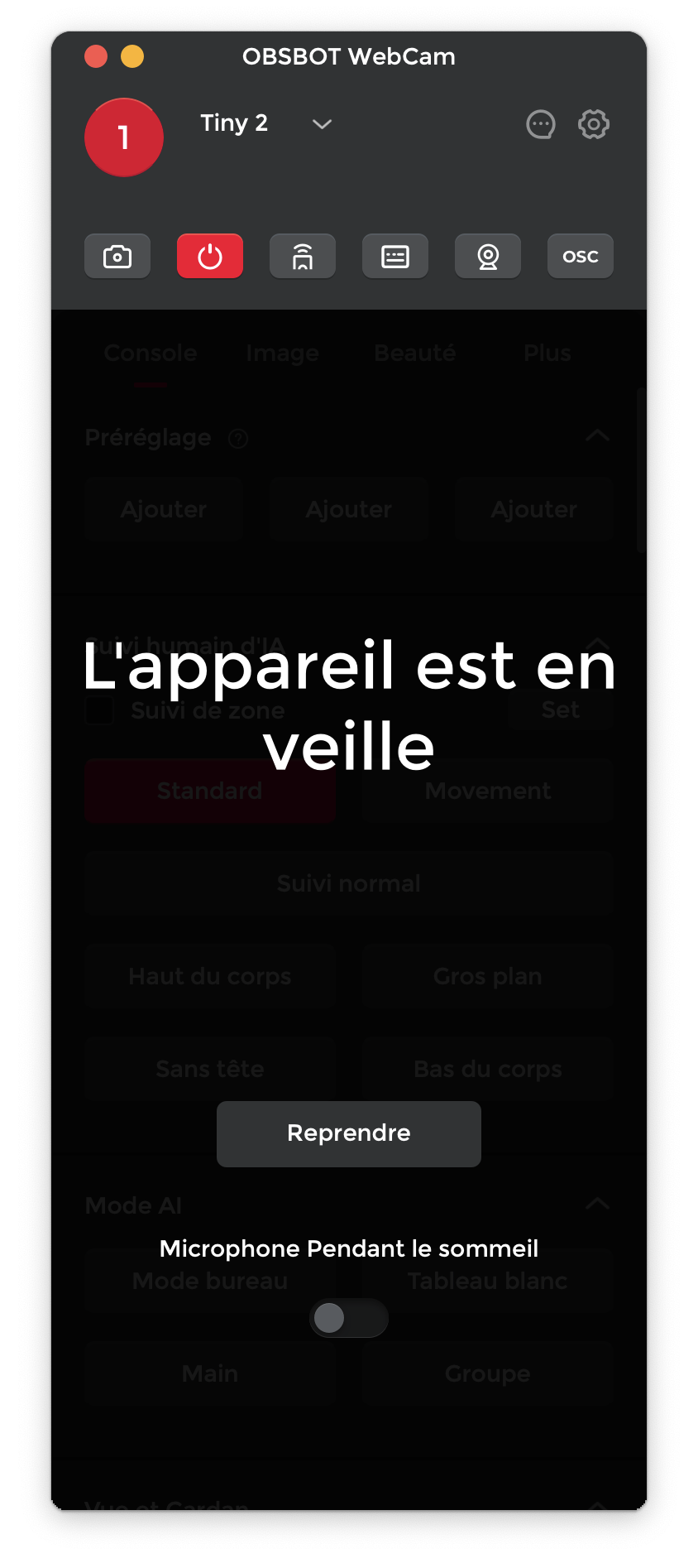 obsbot tiny 2 logiciel