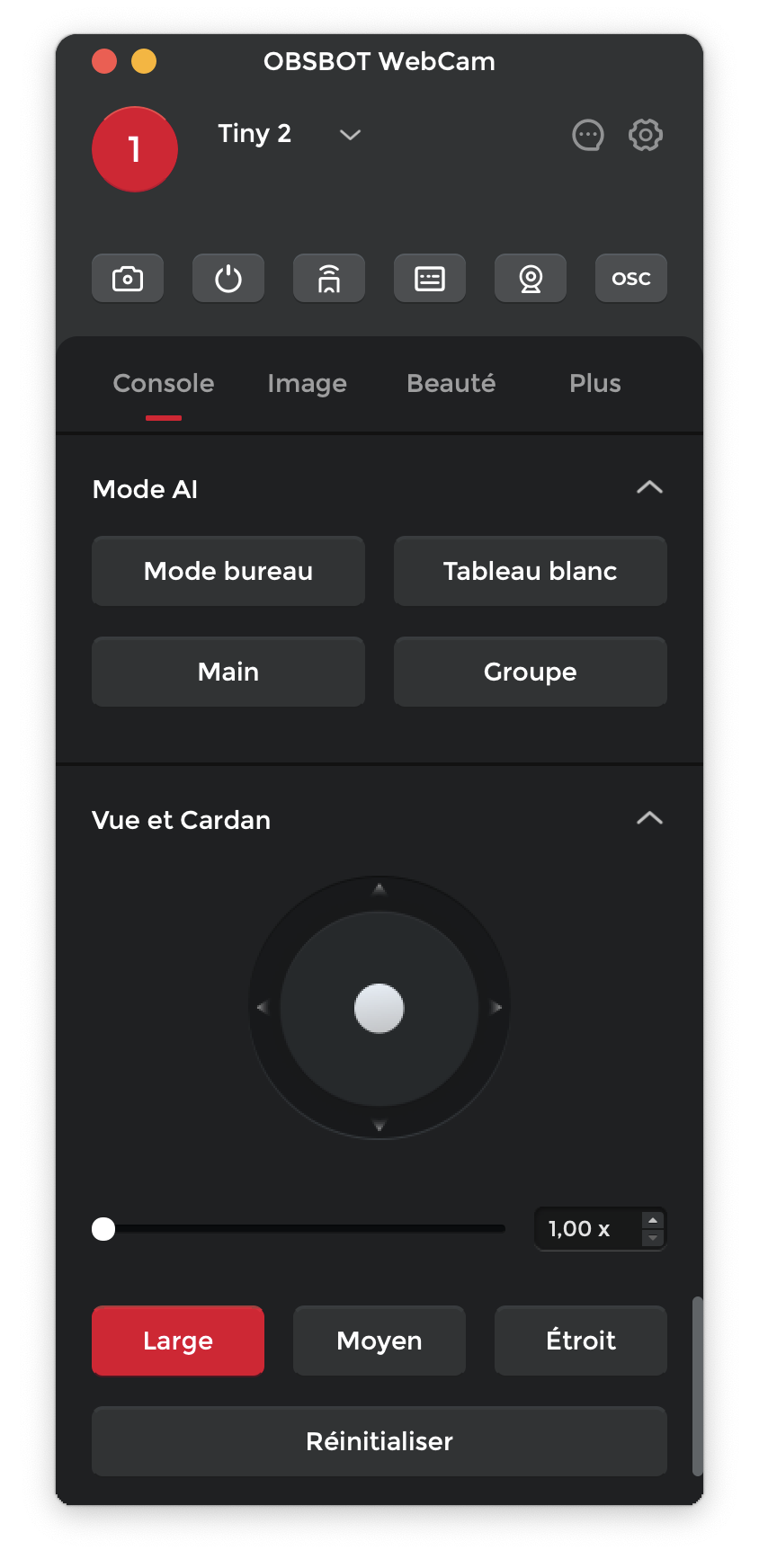 obsbot tiny 2 logiciel
