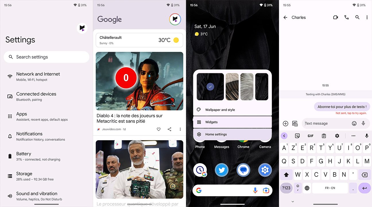 Interface Pixel 7a