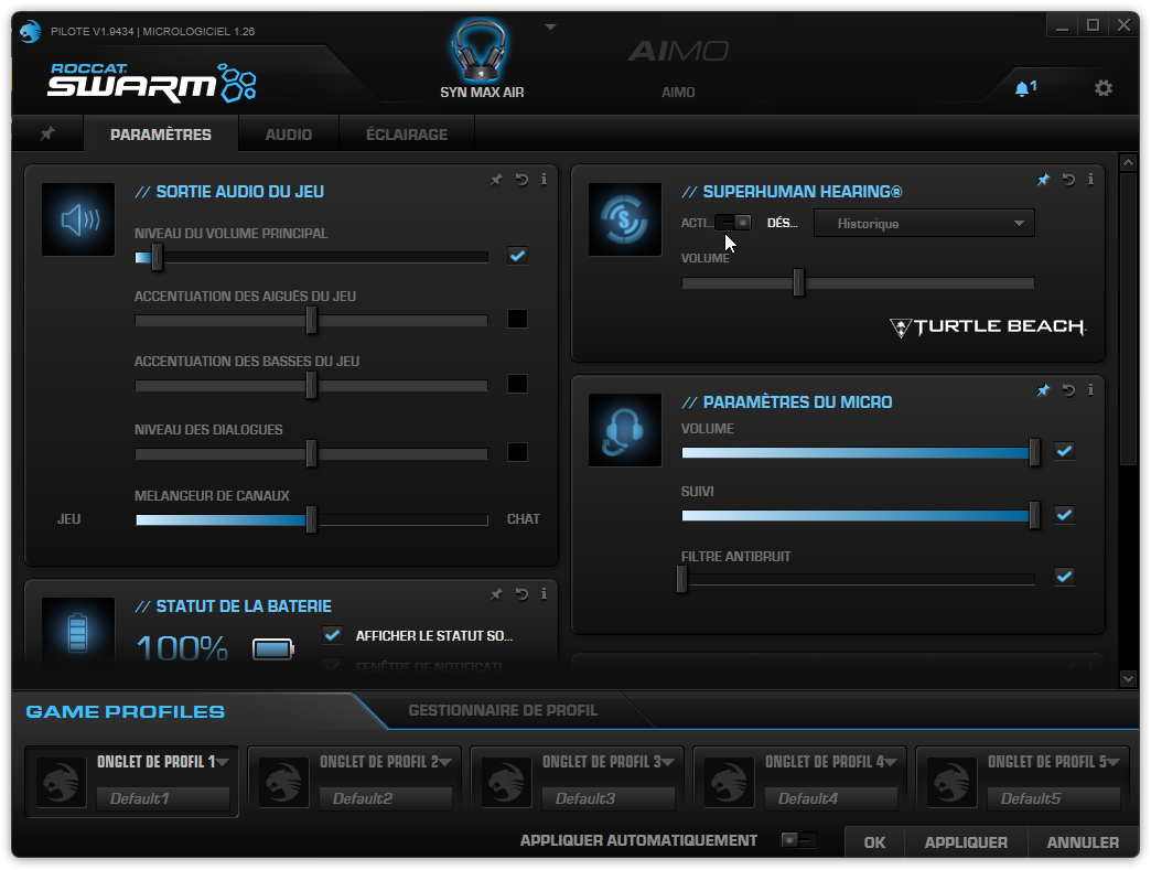 Logiciel Roccat Swarm
