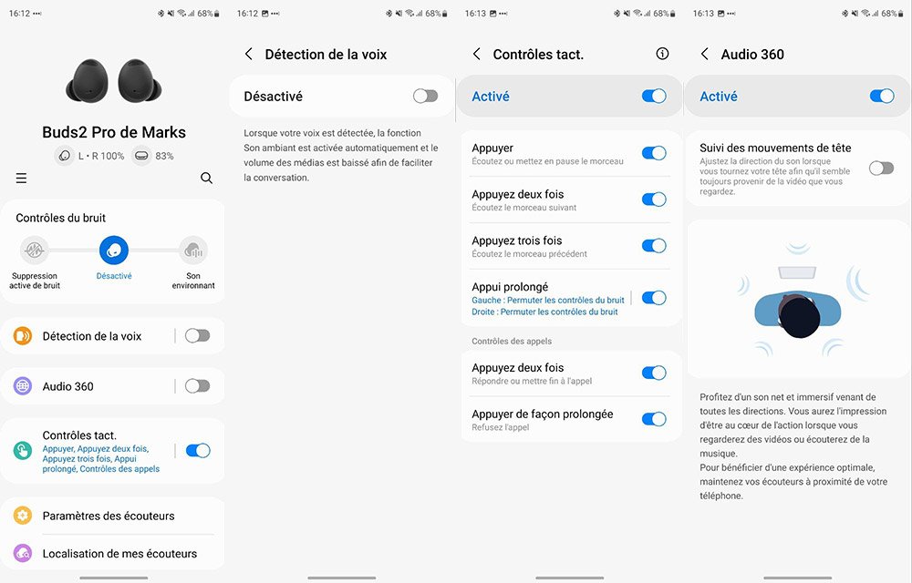 Application des Samsung Galaxy Buds 2 Pro
