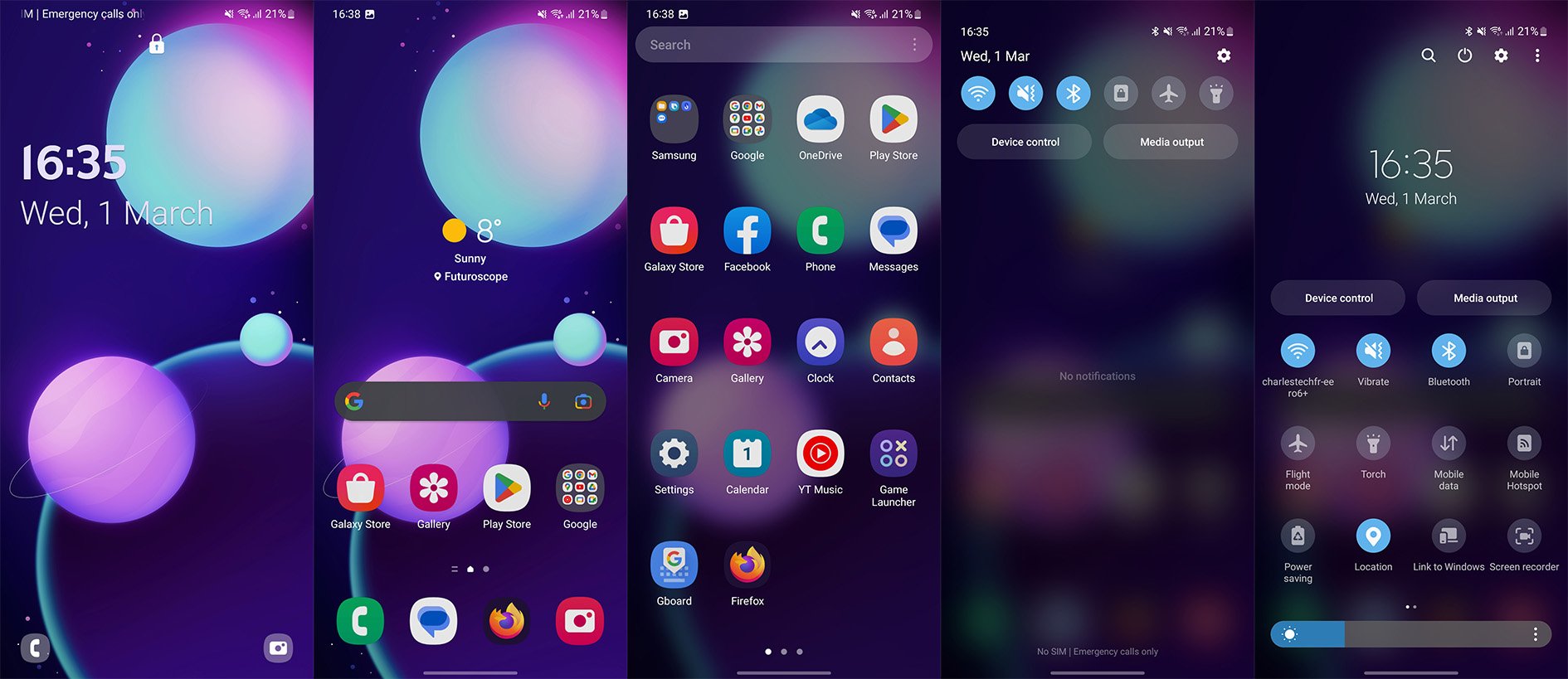 Interface du Samsung Galaxy S23 Plus