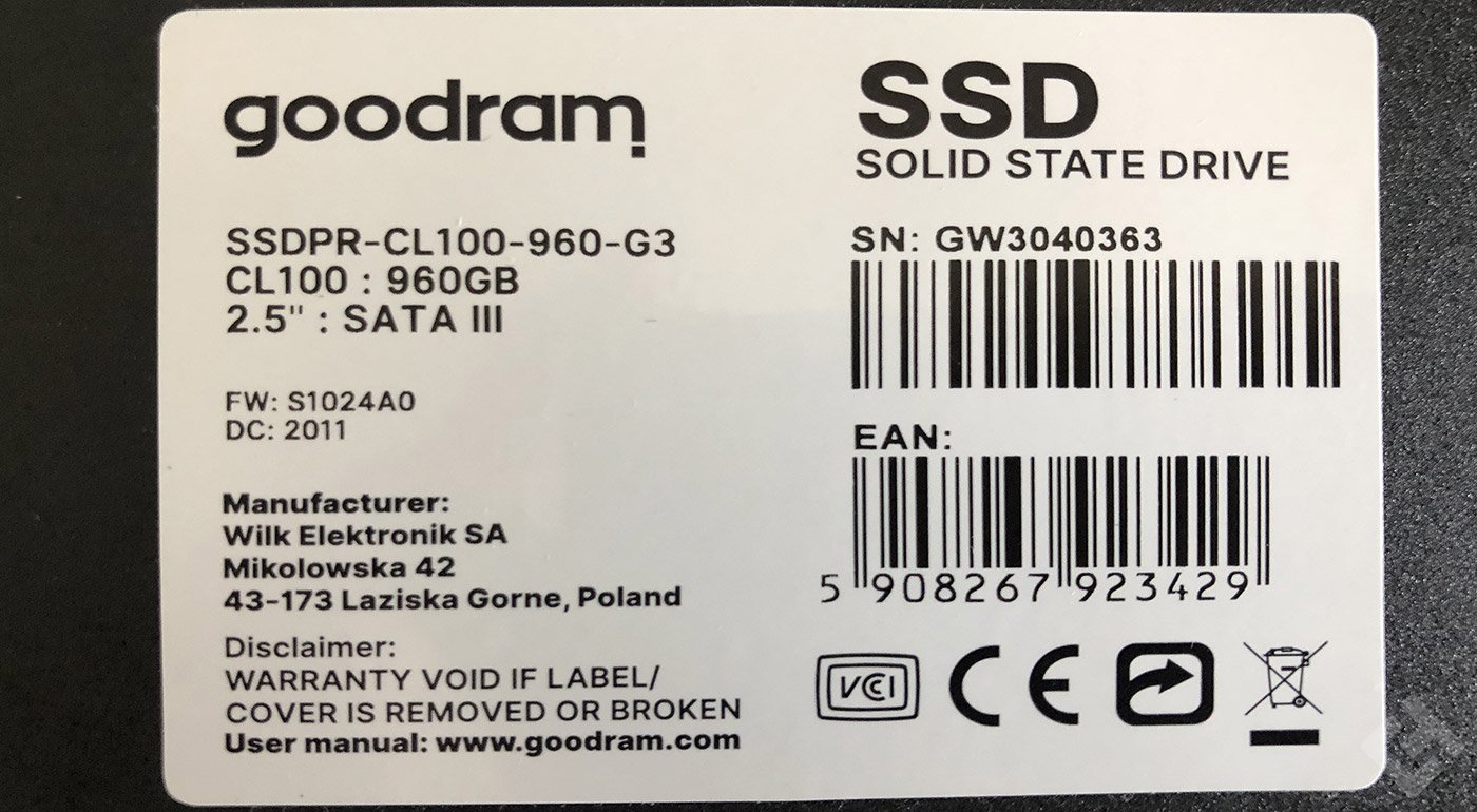 test ssd goodram cl100