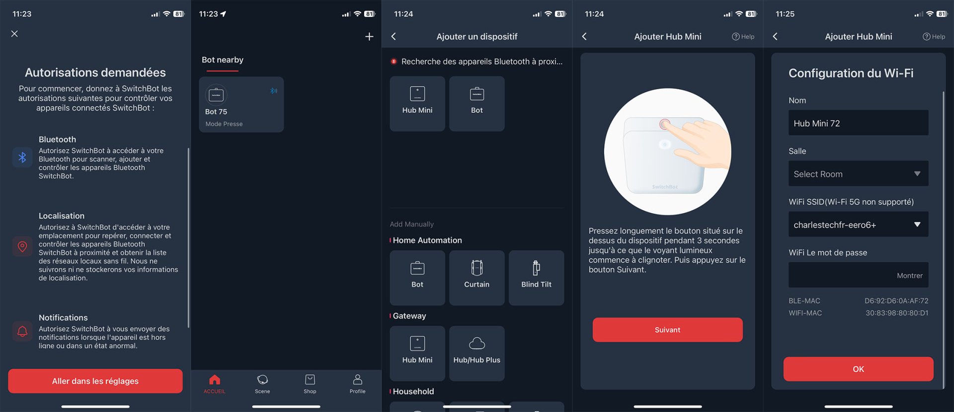 Configuration du SwitchBot Bot Starter Combo