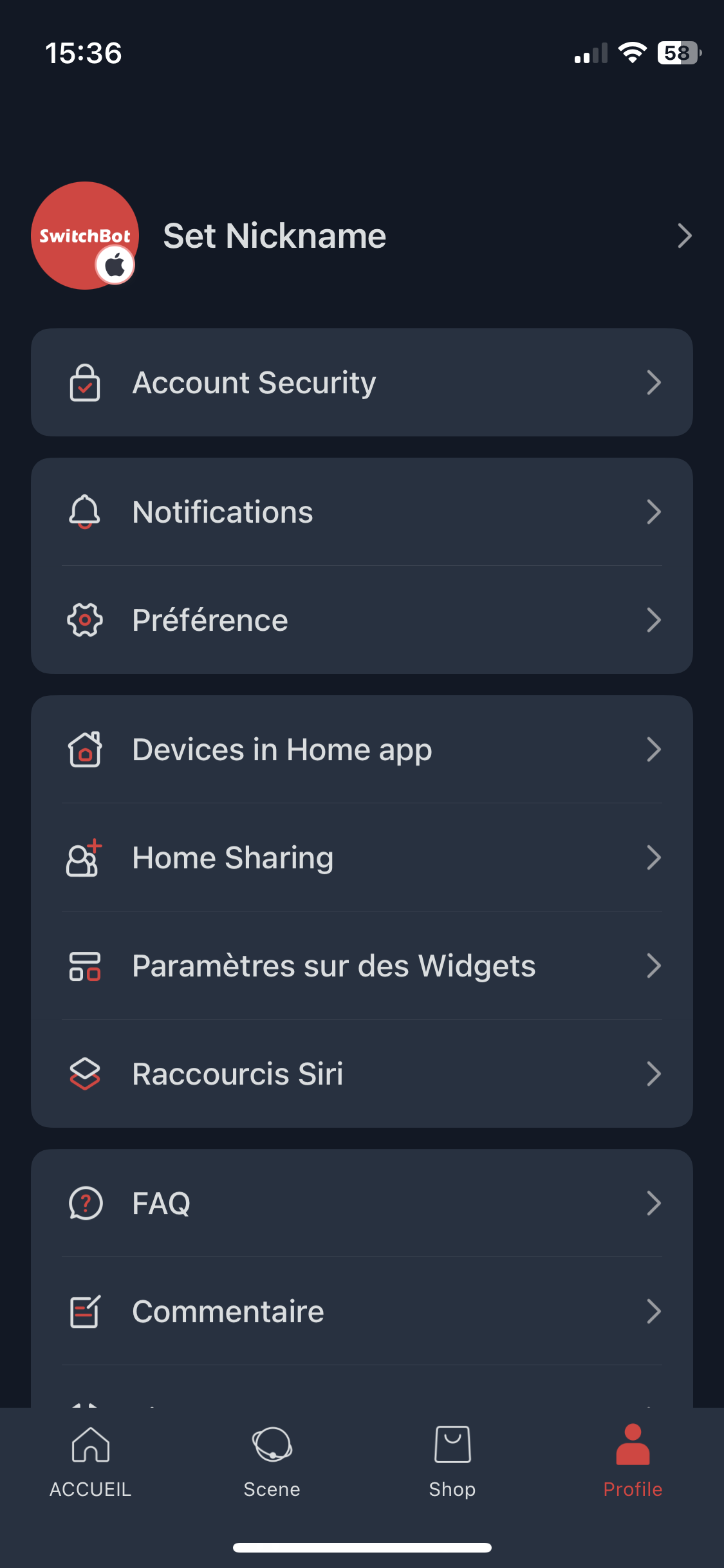 Application SwitchBot