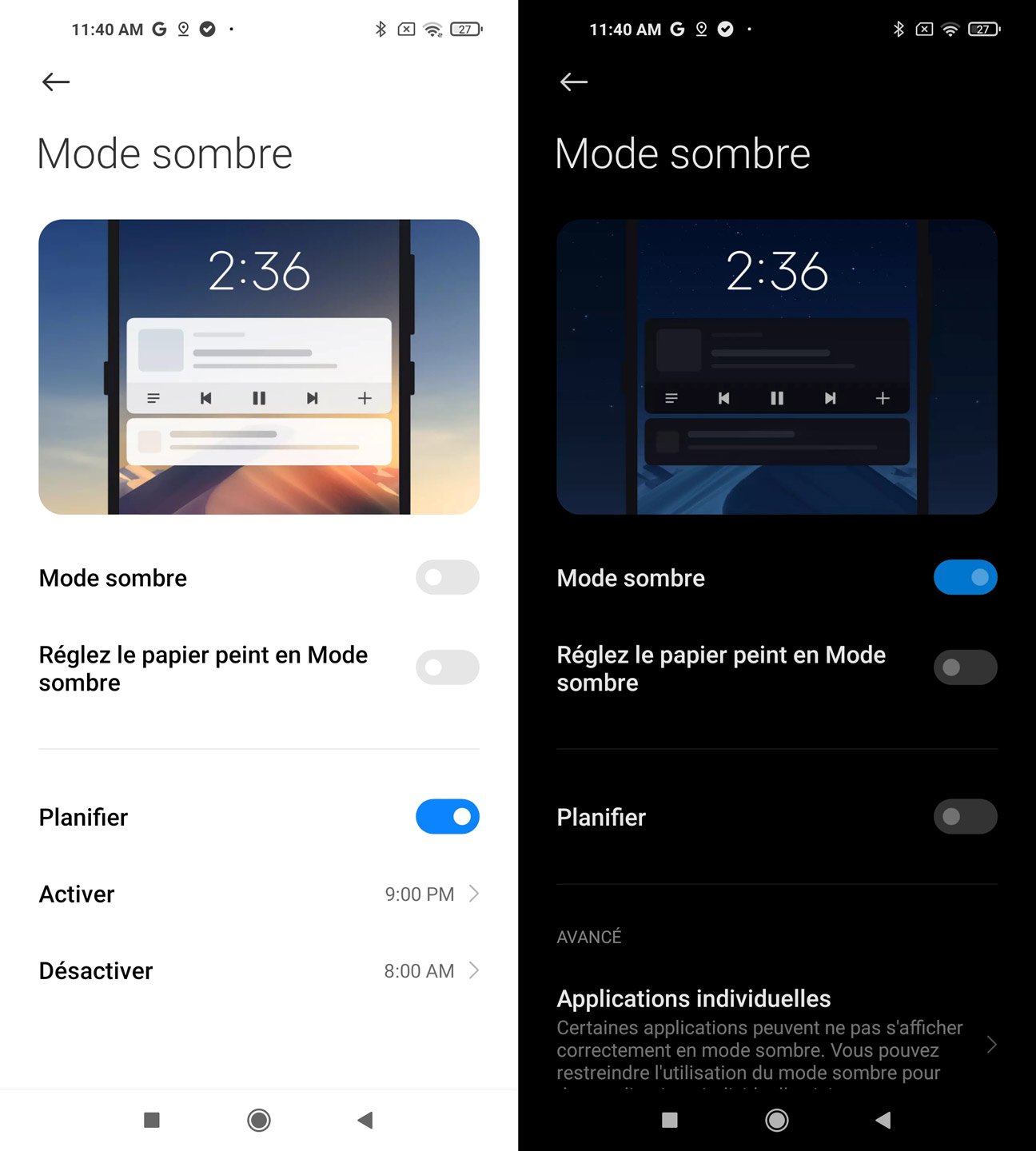 mode nuit