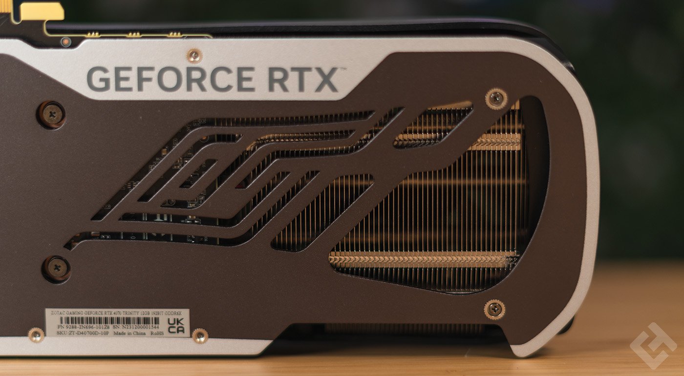 Radiateur backplate Zotac GeForce RTX 4070 Trinity