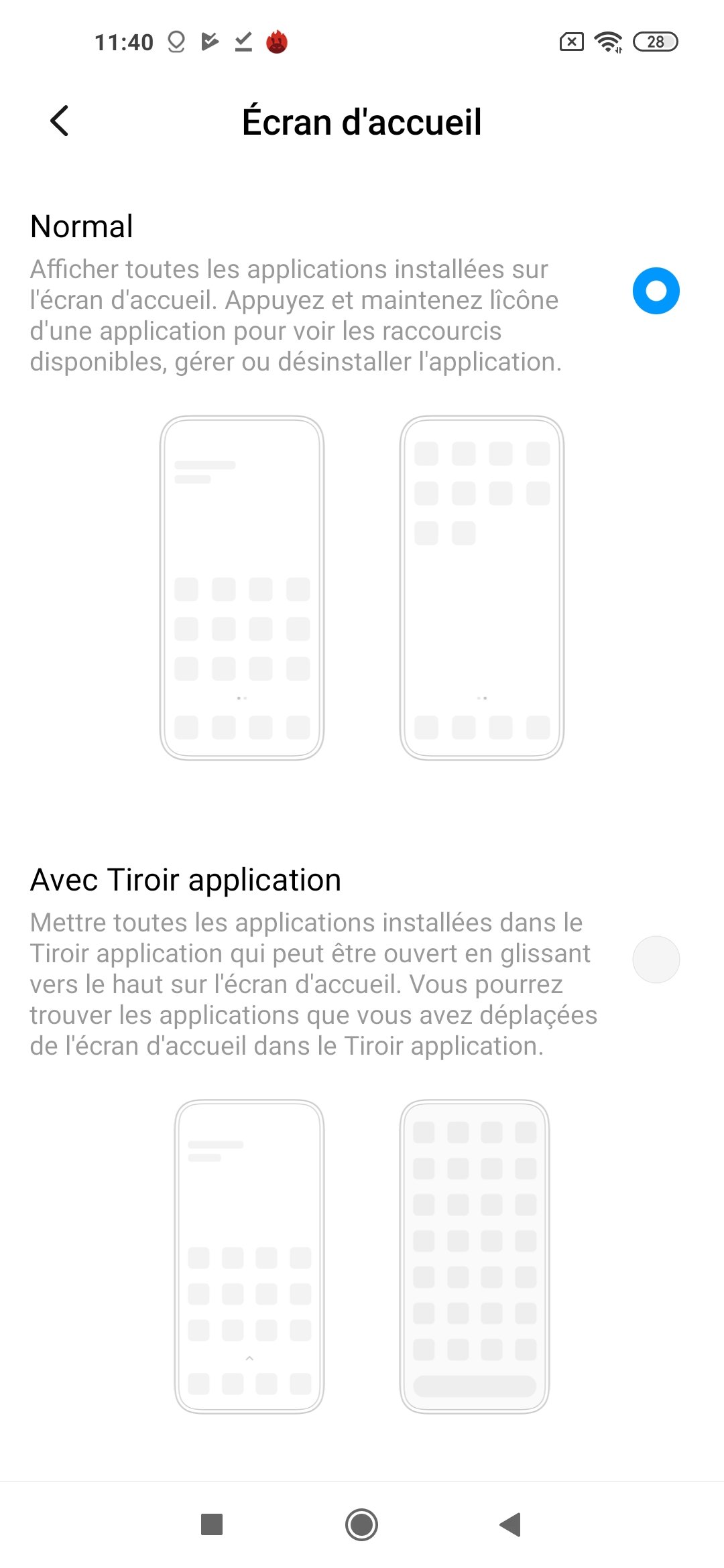 mode tiroir miui