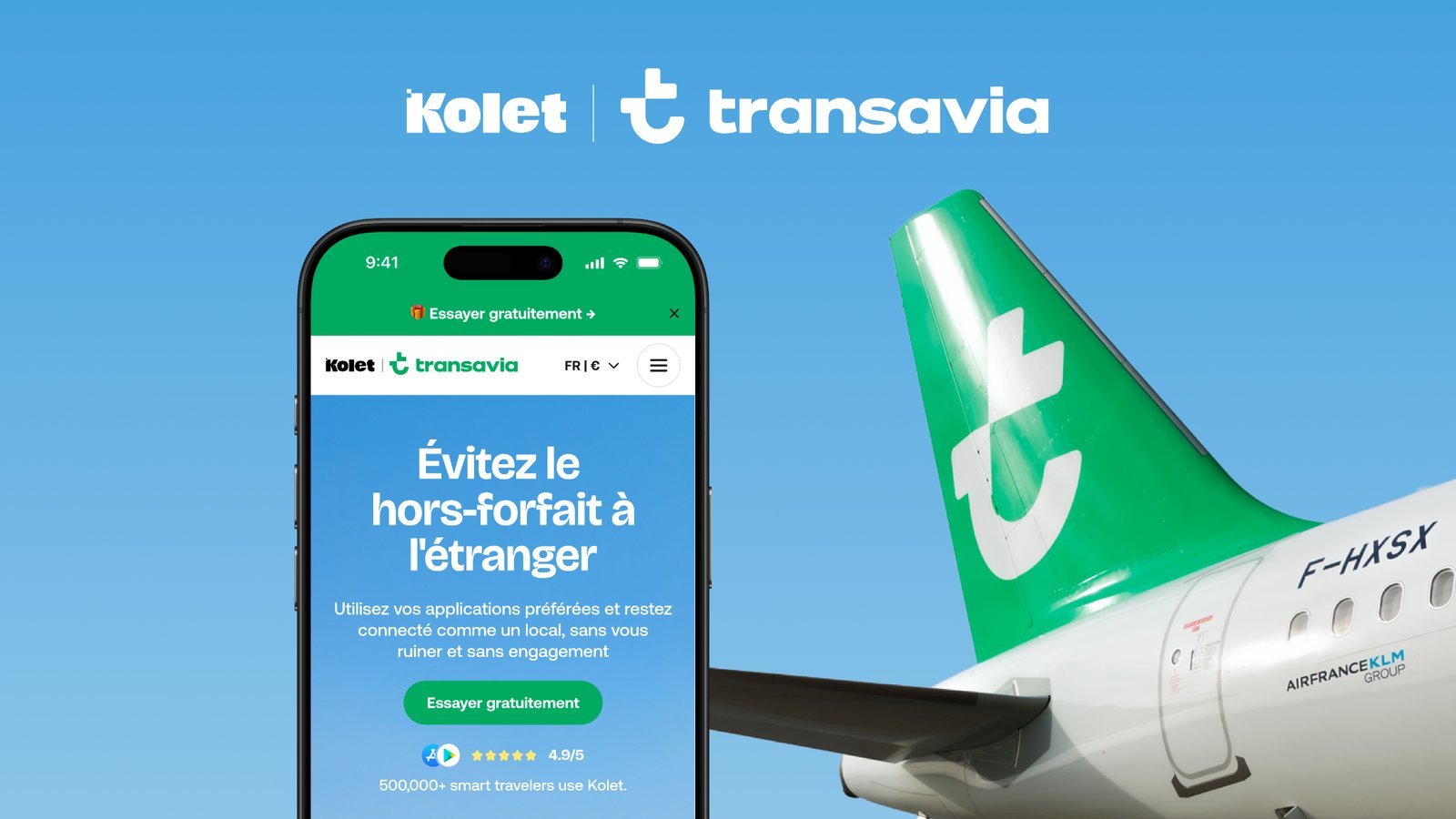 Transavia offre 1 Go de data gratuit à l'arrivée via la start-up Kolet