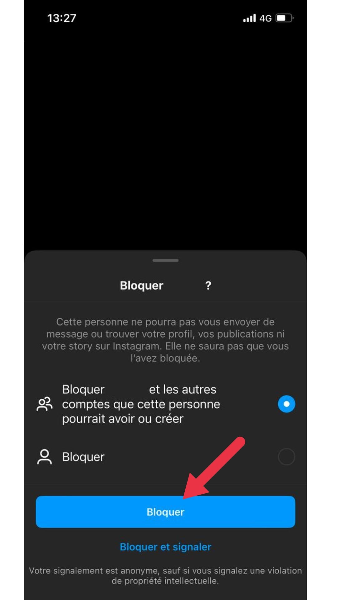tuto comment bloquer un utilisateur instagram