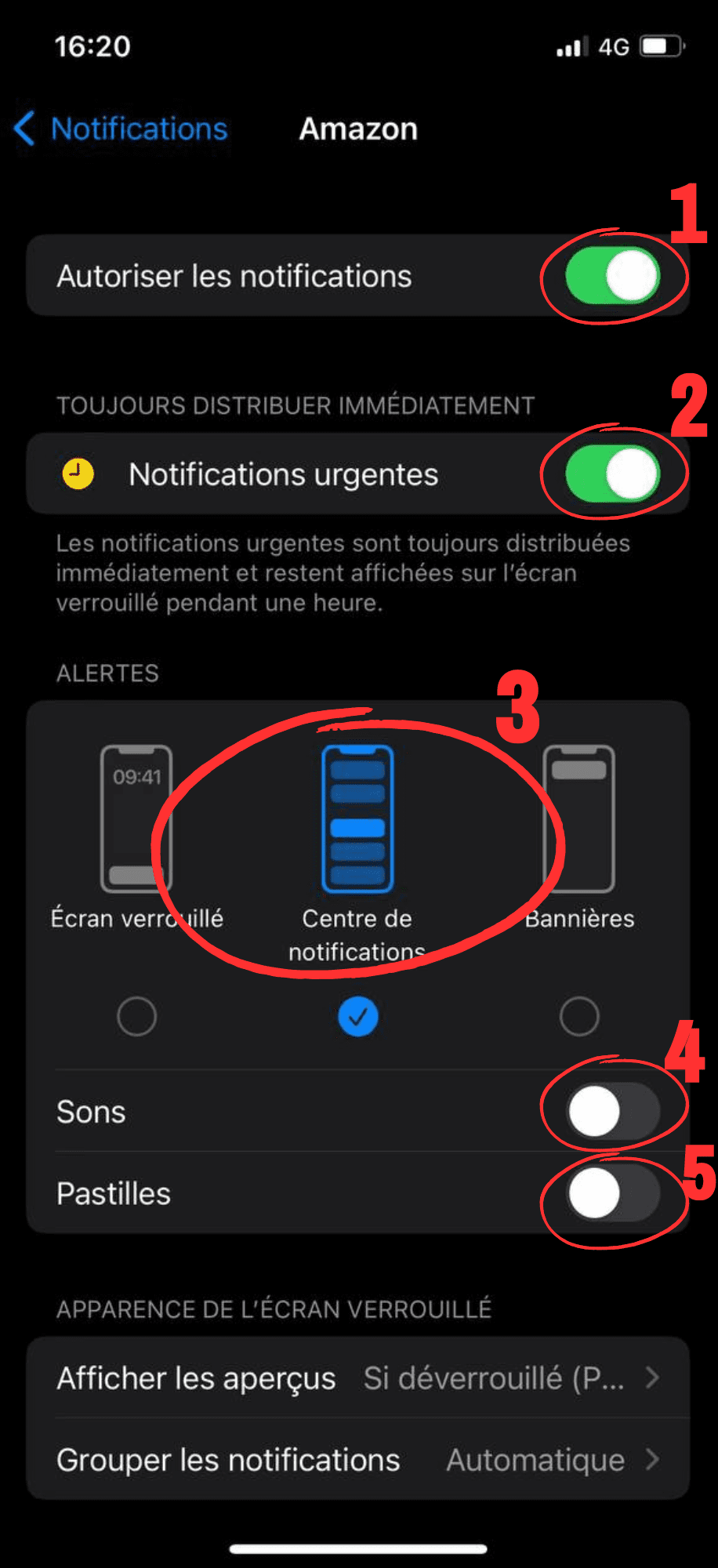 tuto paramétrer les notifications iphone