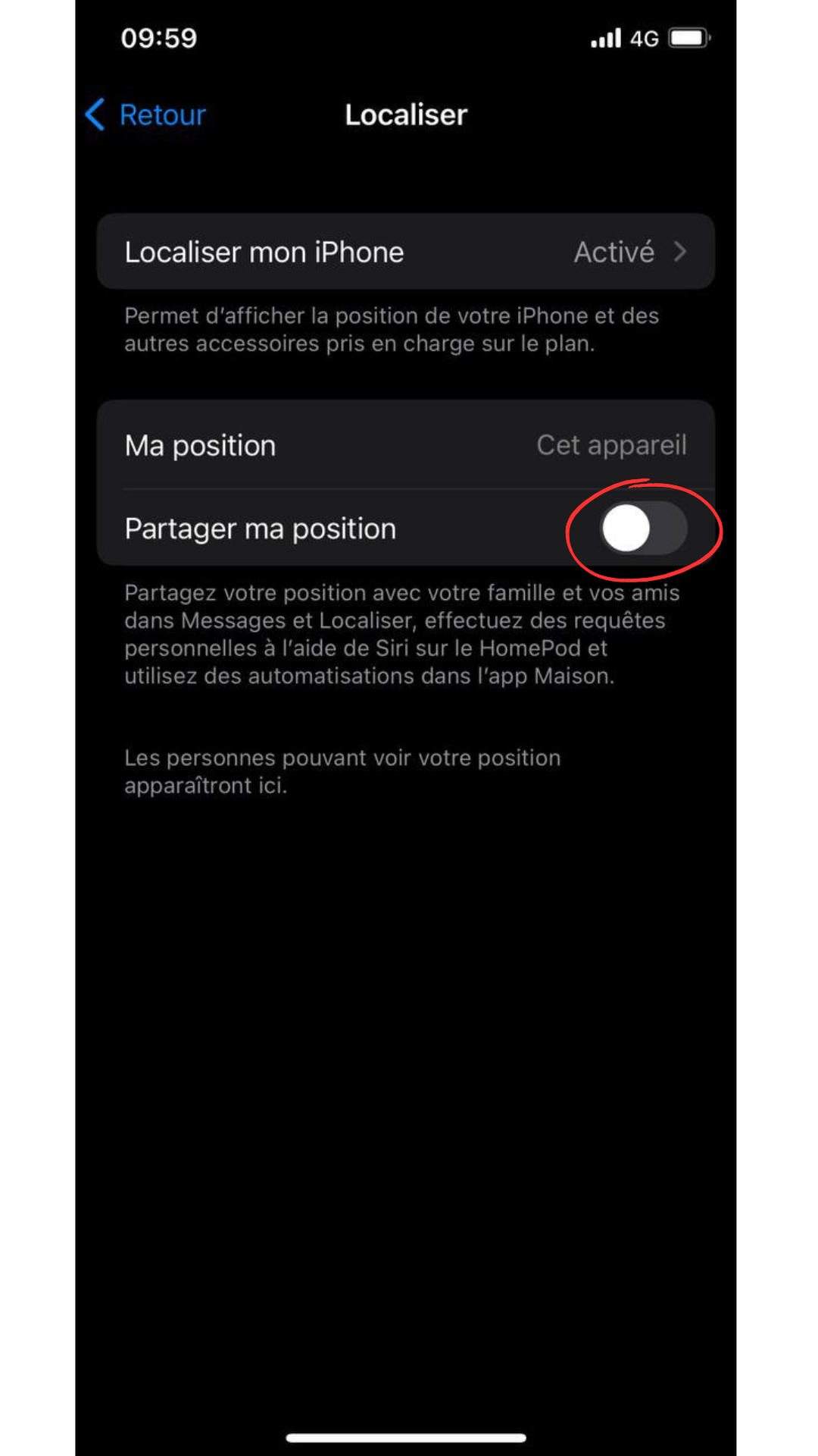 tuto partage de position sur iphone