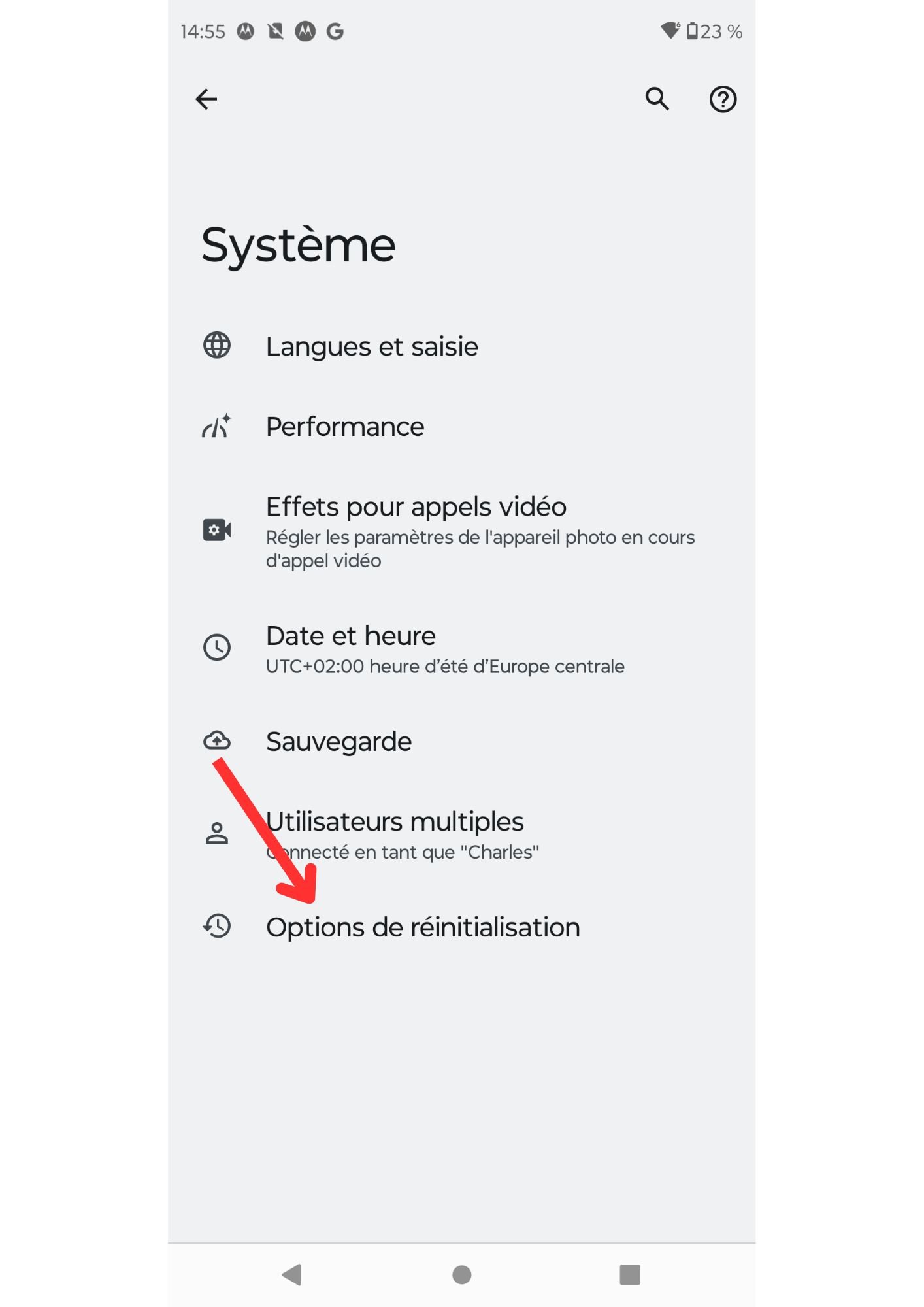 tuto réinitialisation motorola