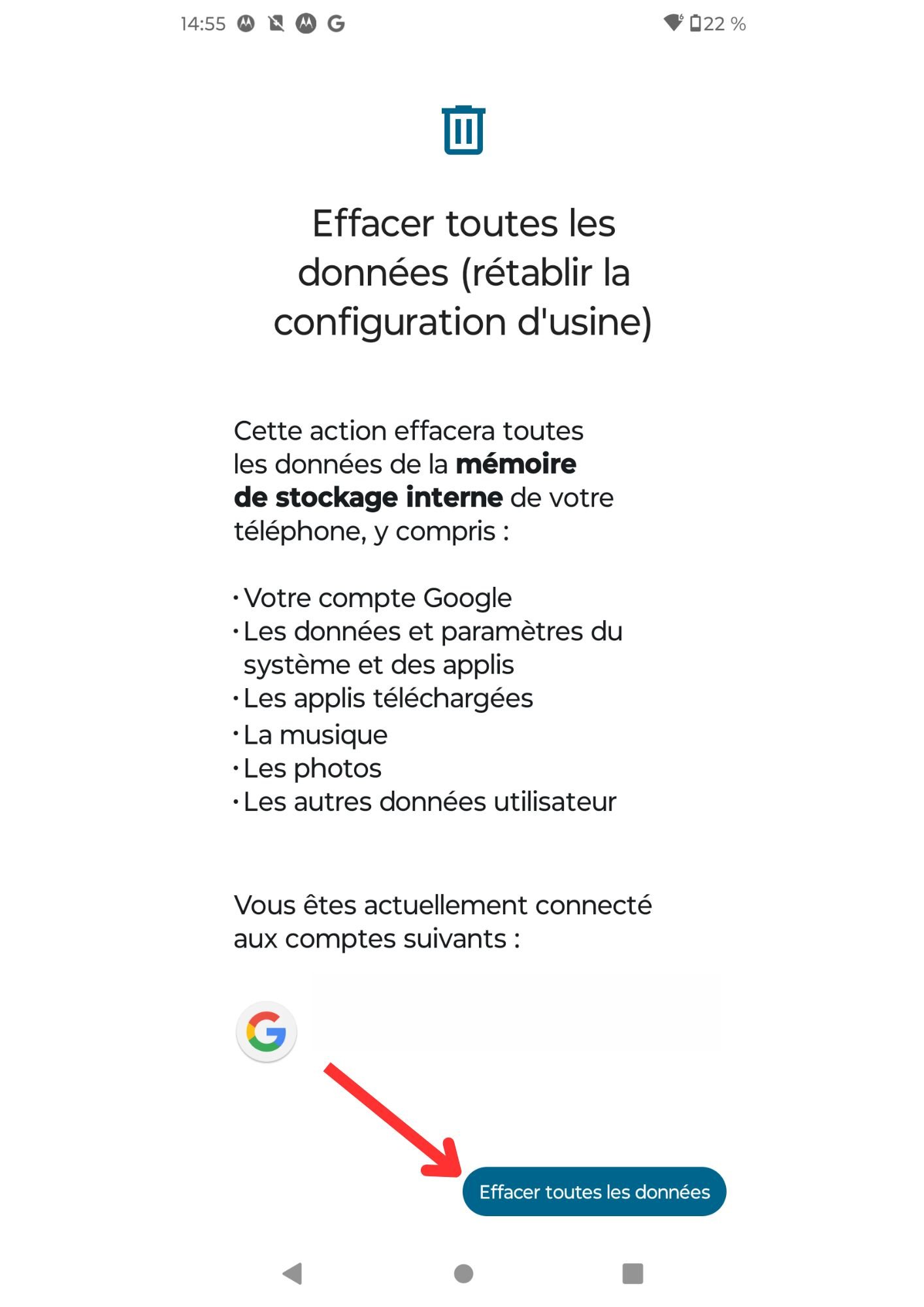 tuto réinitialisation motorola