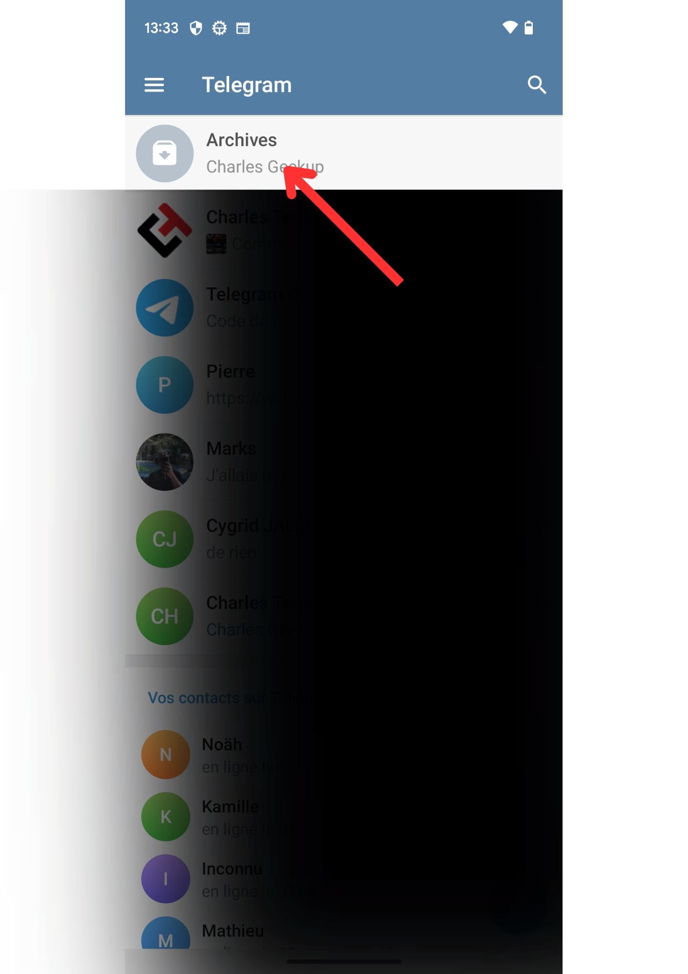 tuto archiver sur telegram avec android