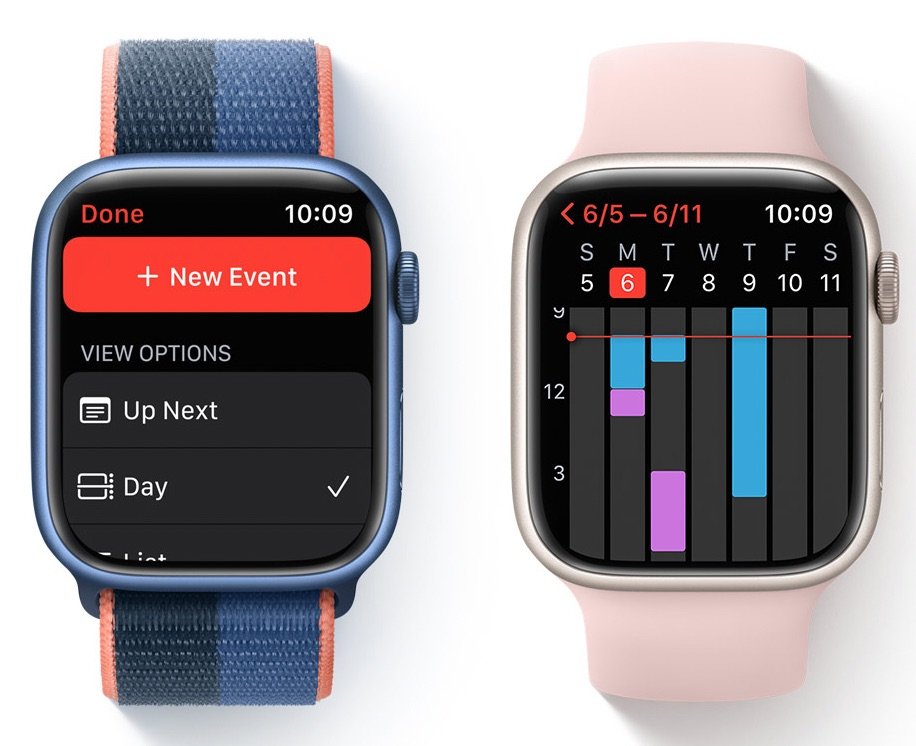 App Calendrier sur WatchOS 9