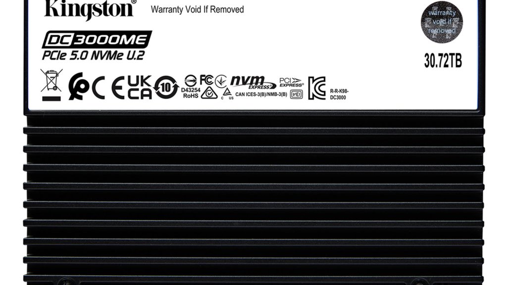 Kingston DC3000ME : un SSD NVMe U.2 Gen 5 atteint 30,72 To