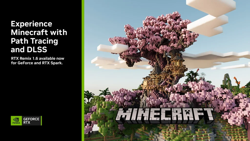 Minecraft Java passe au path tracing avec RTX Remix 1.6 de NVIDIA