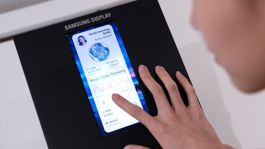 Dalle OLED Samsung Display avec capteur fréquence cardiaque intégré sous écran