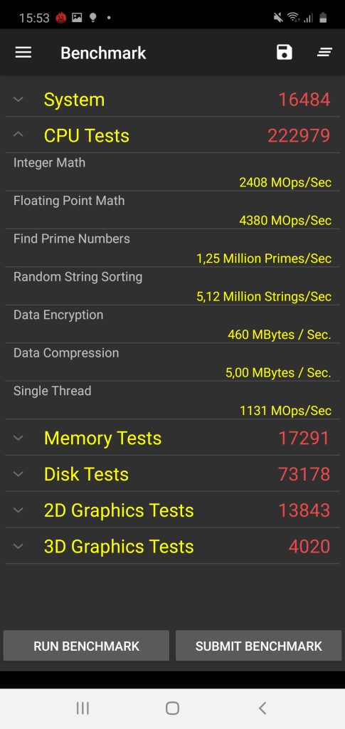 galaxy note 10 performances