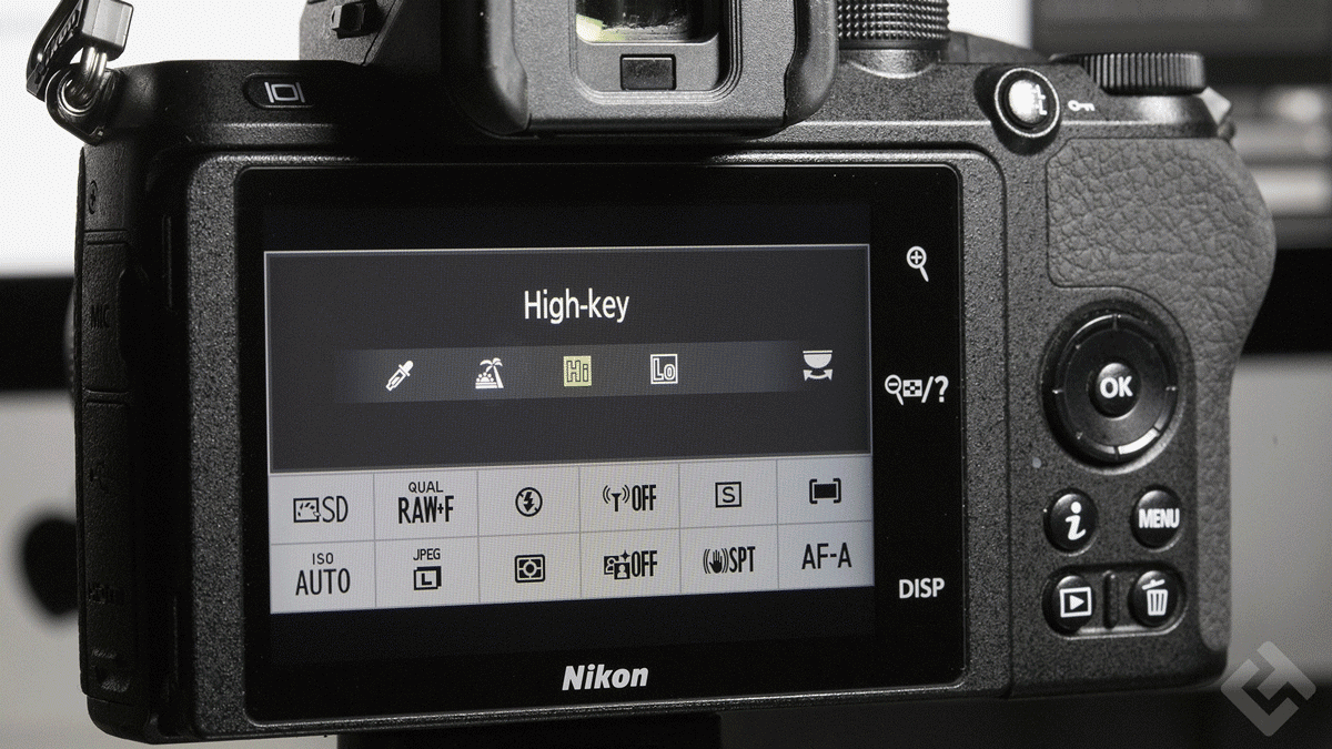 Nikon Z50 - Menu Effet HIgh-Key