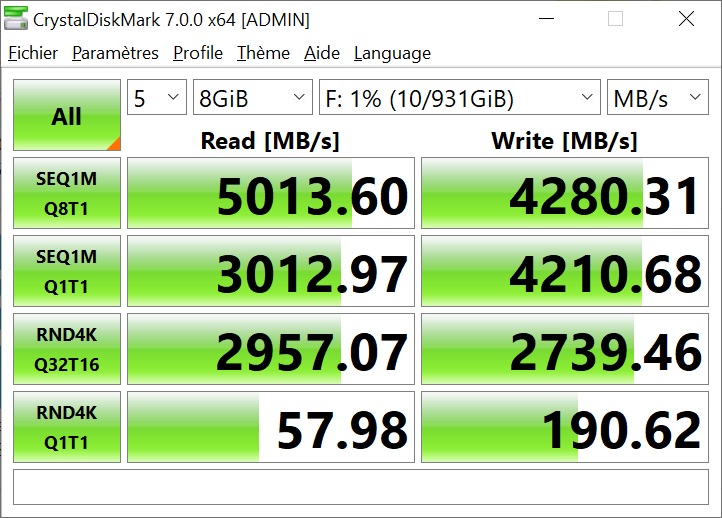 débit SSD seagate 520