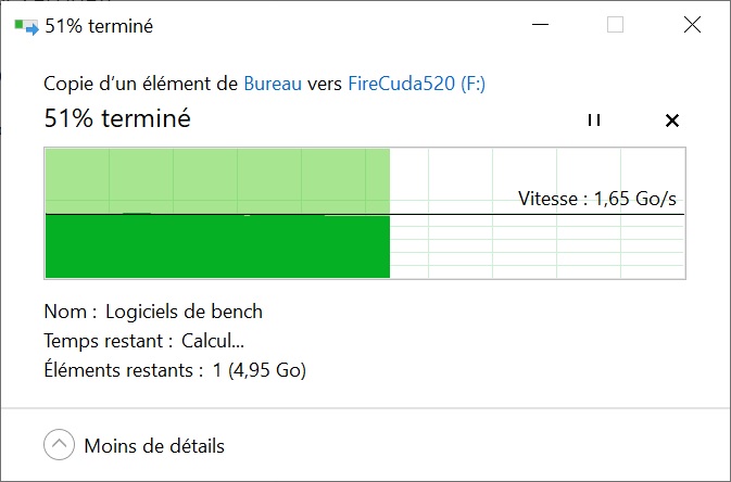 firecuda 520 test copie manuelle