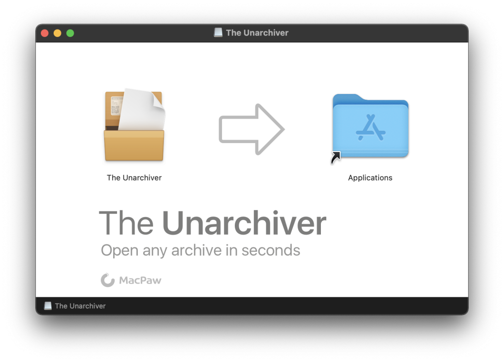Extraire une archive avec The Unarchiver installation
