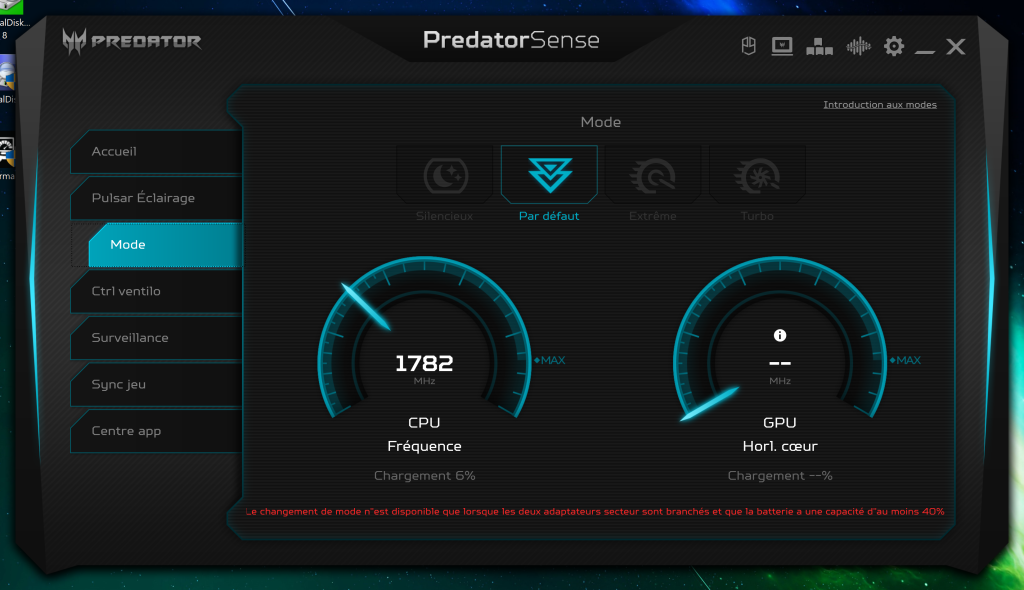 predatorsense Acer predator helios 500
