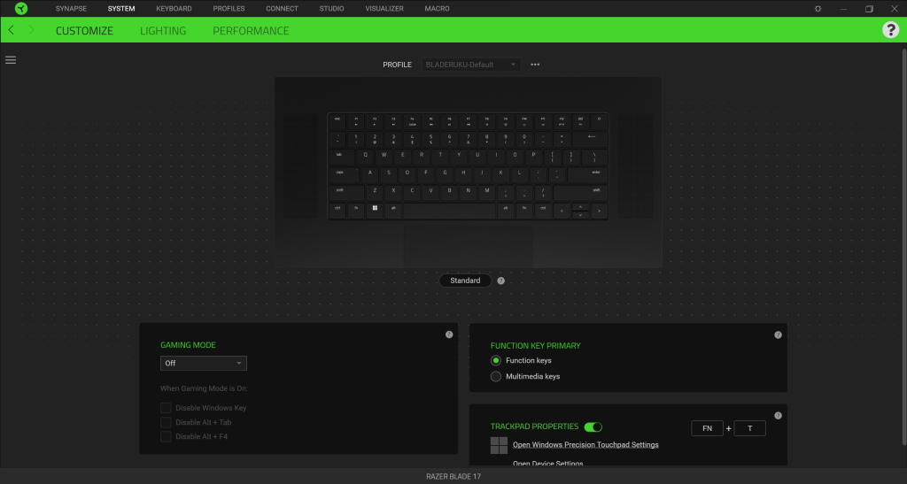 Test Razer Blade 1 Synapse