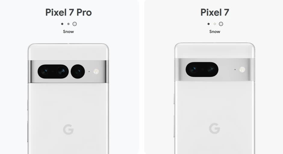 Design des Google Pixel 7 et 7 pro
