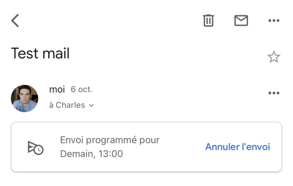 annuler mail programmé sur gmail - iphone