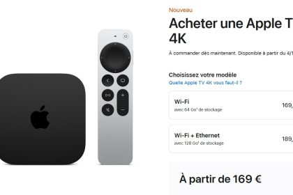 prix de l'apple tv 4K 2022